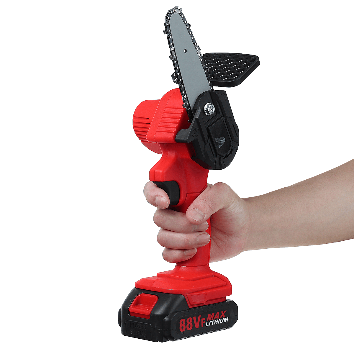 Mini Electric Chain Saw 1500W 24V One-Hand Saw Wood Cutter Cordless 4 Inch