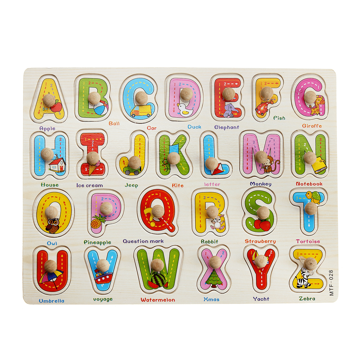 Colorful Wooden Alphabet/Math/Number Jigsaw Puzzle Toy Intelligence Early Education Toys