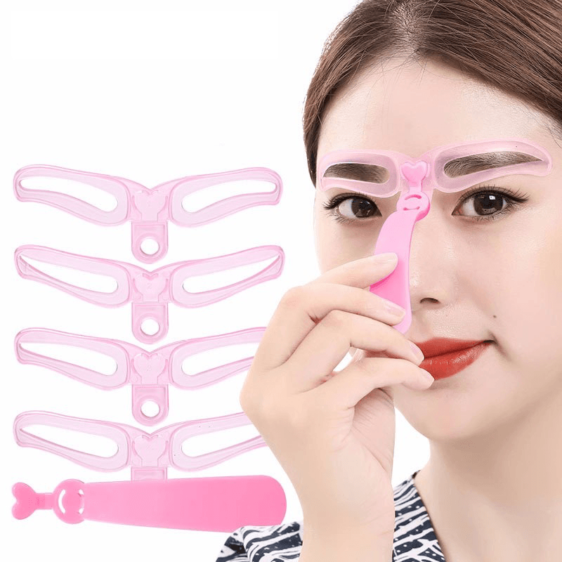 4 Pcs Reusable Eyebrow Model Template Eyebrow Shaper Defining Stencils Makeup Tools