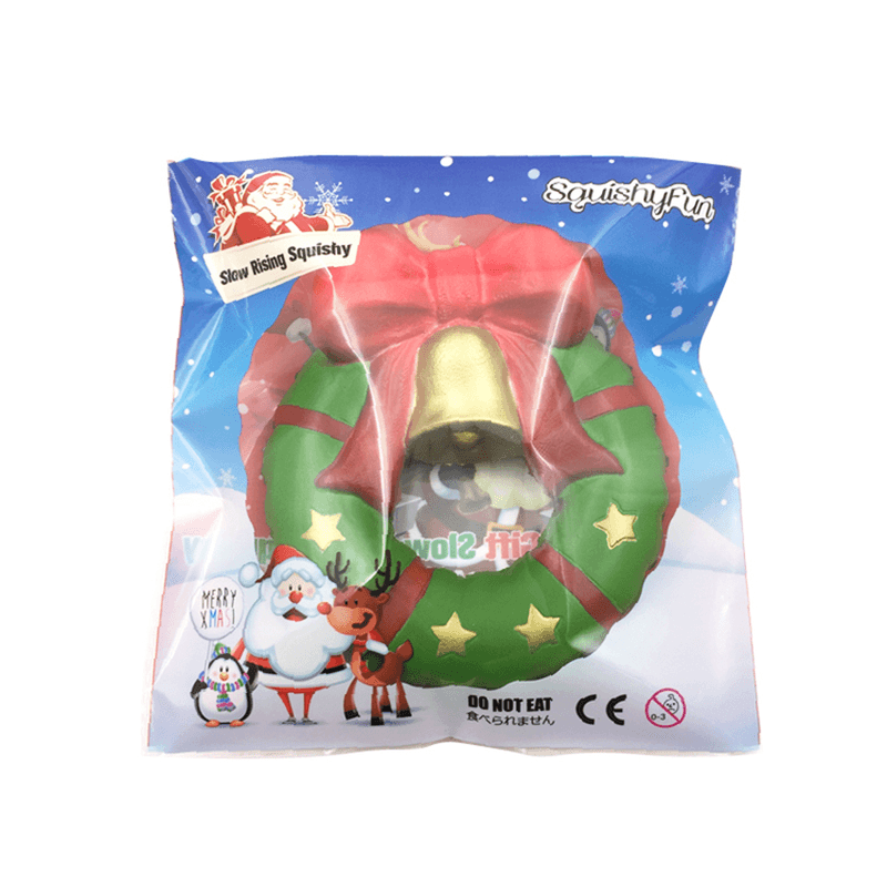 Squishyfun Christmas Jingle Bell Donut Squishy 13Cm Gift Slow Rising Original Packaging Soft Decor Toy