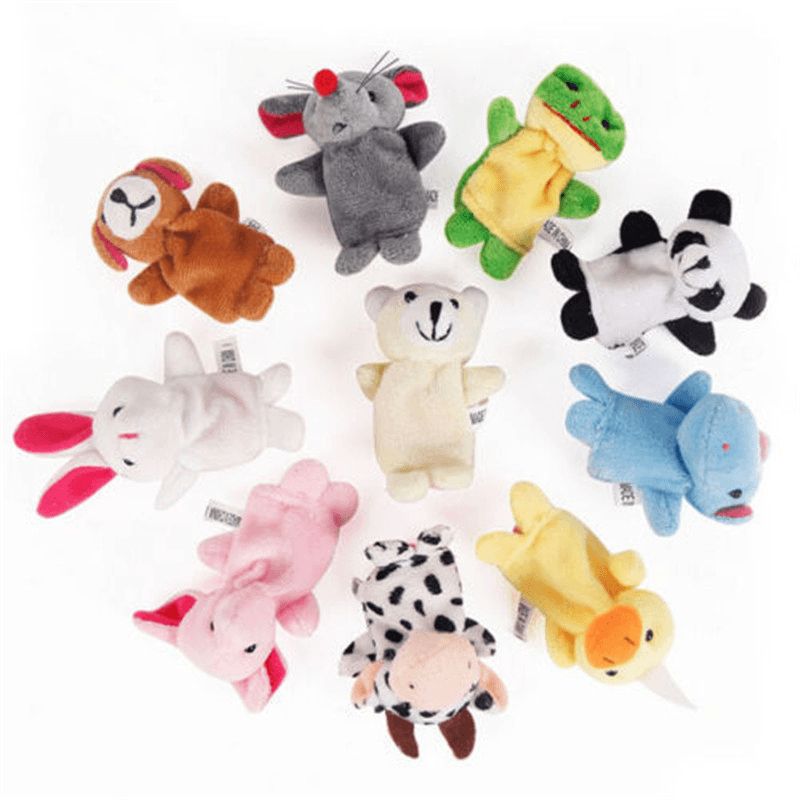 Farm Zoo Animal Finger Puppets Stuffed Plush Toys Bedtime Story Fairy Tale Fable Boys Girls Party To