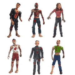 Six Set Zombie Model Terror Corpse Action Figures Model Toys for Kids Children Gift