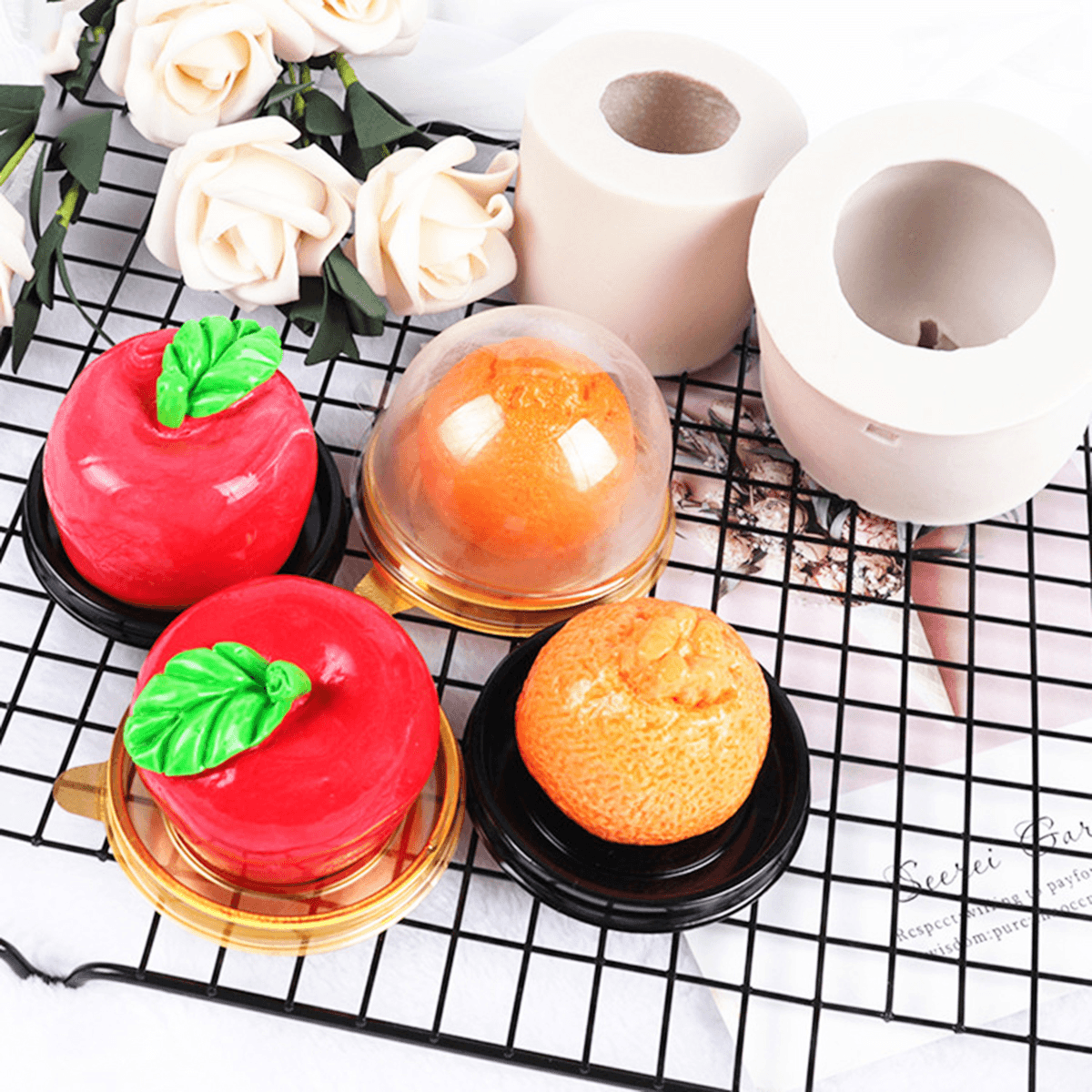 3D Orange Shape Candy Mold DIY Silicone Soap Tool Christmas Cake Decor