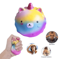 Süßes weiches Regenbogen-Einhorn-Wal-Erdbeer-Squishy-Charm-Dekompressions-Geschenkspielzeug