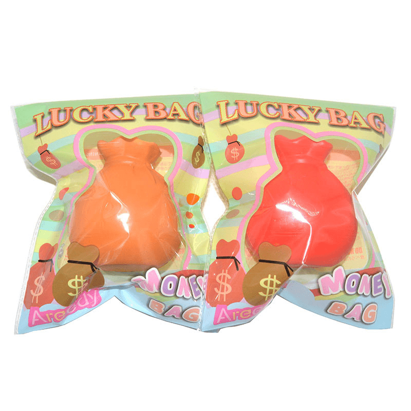 Areedy Squishy Fortune Money Lucky Bag Neujahrsgeschenk 9 cm lizenziertes langsam steigendes Originalverpackungsspielzeug