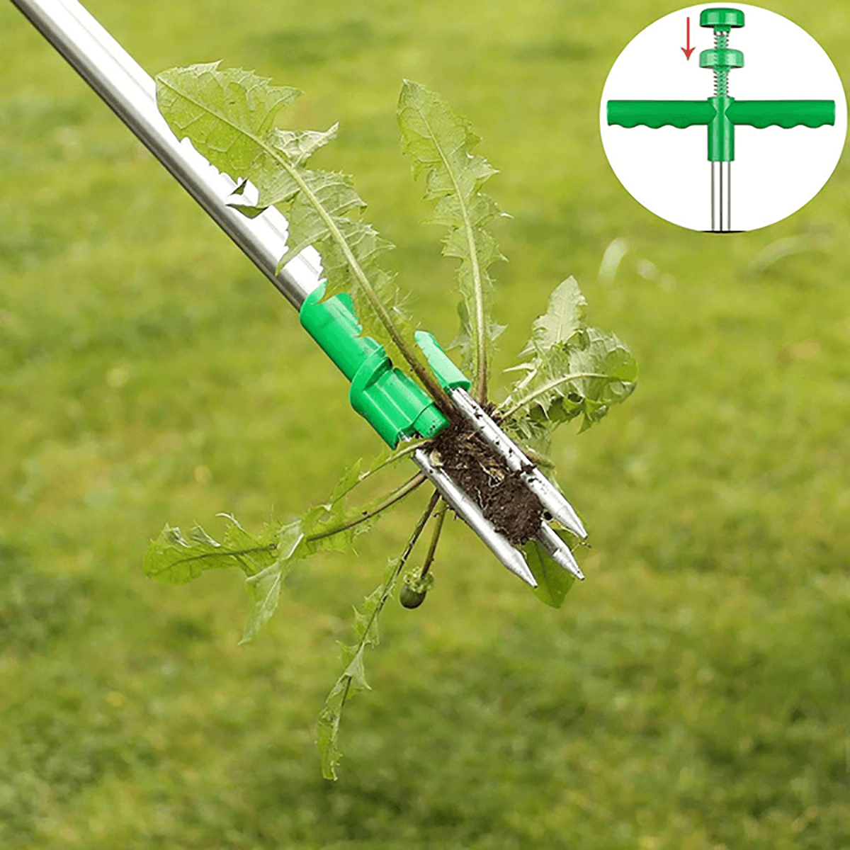 Stand up Weeder Long Stainless Steel Professional Root Remover Weeding Device