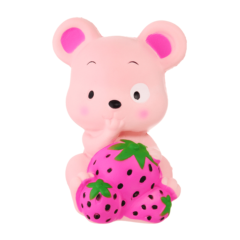 Squishy Strawberry Rat 13CM Slow Rising Soft Toy Stress Relief Gift Collection with Packing