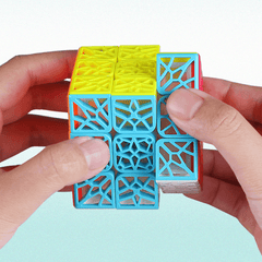 QY DNA Flat or Concave Third-Order Magic Cube Unique Creative Puzzle Hollow Children'S Magic Cube Toys