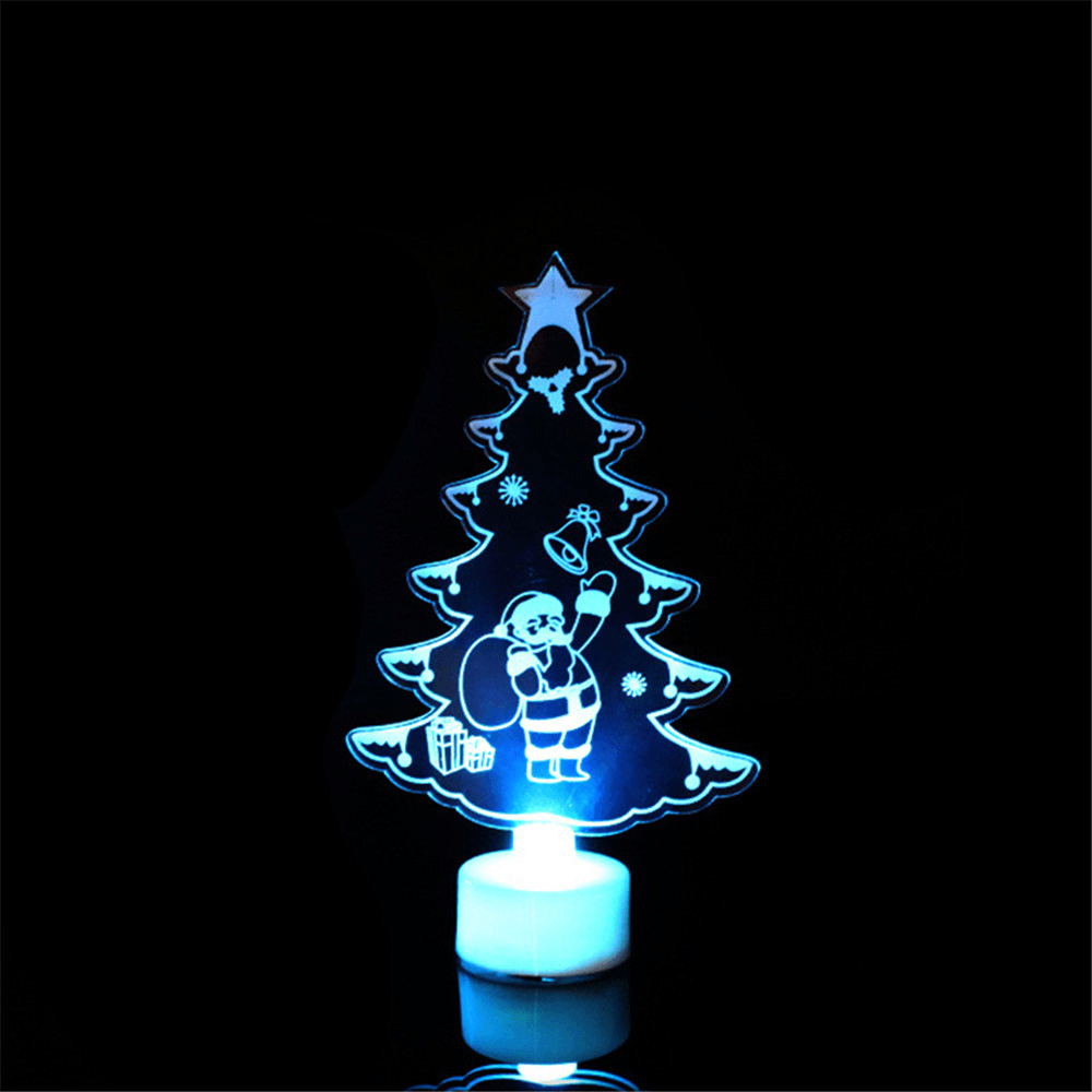 Santa Claus Multi Color LED Light Clear Acrylic Christmas Tree Mood Lamp Christmas Decoration Toys