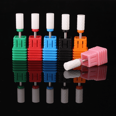 6Pcs 3/32" Electric White Ceramic Nail Drill Bit Set Kit Manicure Machine Tool Smooth File Polish