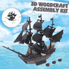 3D-Holzhandwerk-Bausatz Black Pearl Piratenschiff für Kinderspielzeug