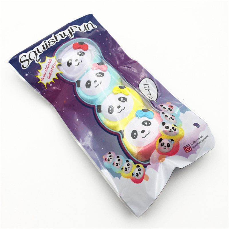 Squishyfun Rainbow Panda Candy Stick Squishy 15Cm Slow Rising with Packaging Collection Gift Toy