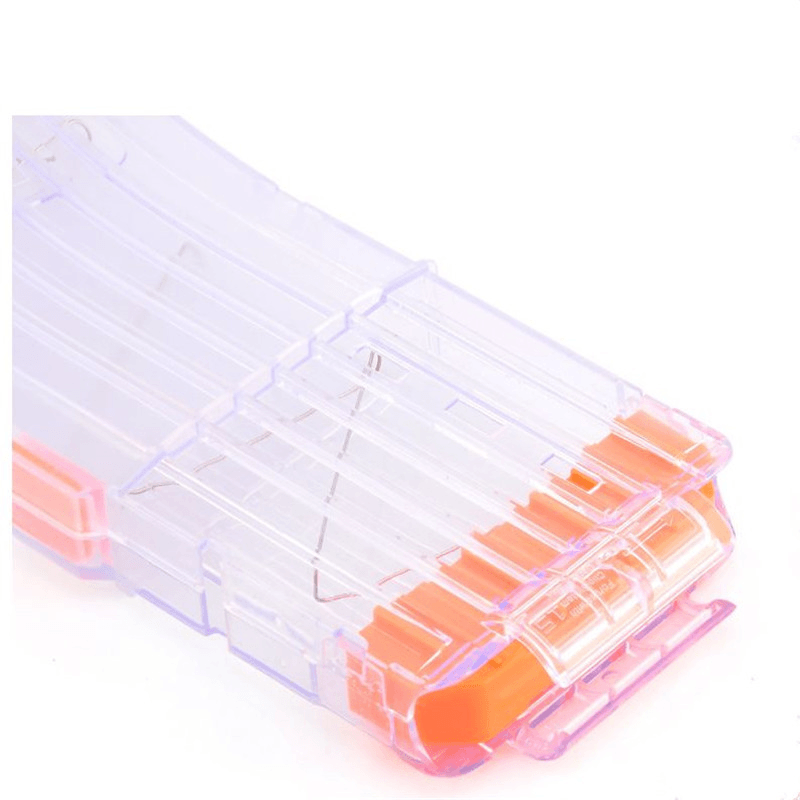 WORKER 15Darts Plastic Reroad Clip Magazine Part for Modify Stryfe Elite Retaliator Toy Transparent