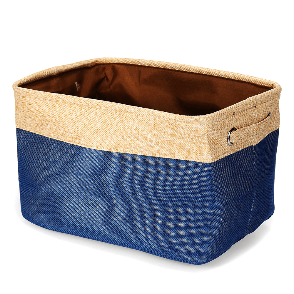 Eight Kinds of Cotton & Linen Blue/Grey Storage Basket without Cover for Kid Toys