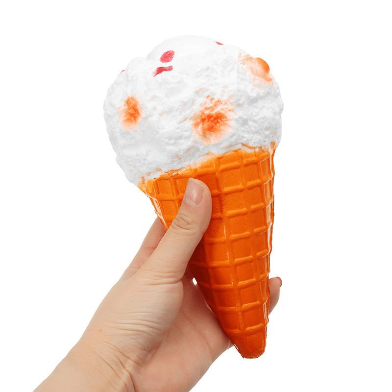 Squishy Jumbo Ice Cream Cone 19Cm Slow Rising White Collection Gift Decor Toy