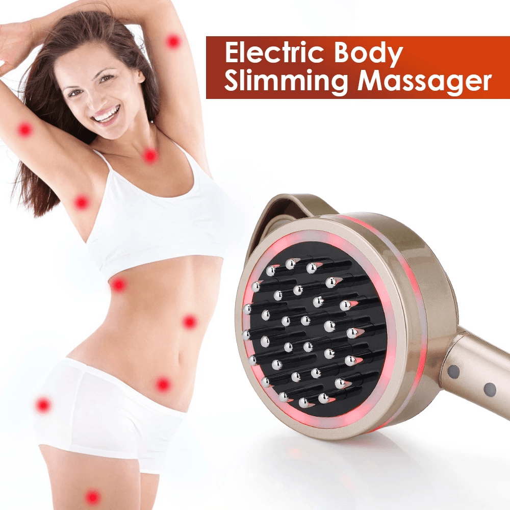 3D Electric Full Body Slimming Massager Red Light Vibration Heating Meridian Brush Roller Body Slim Fitness Tool