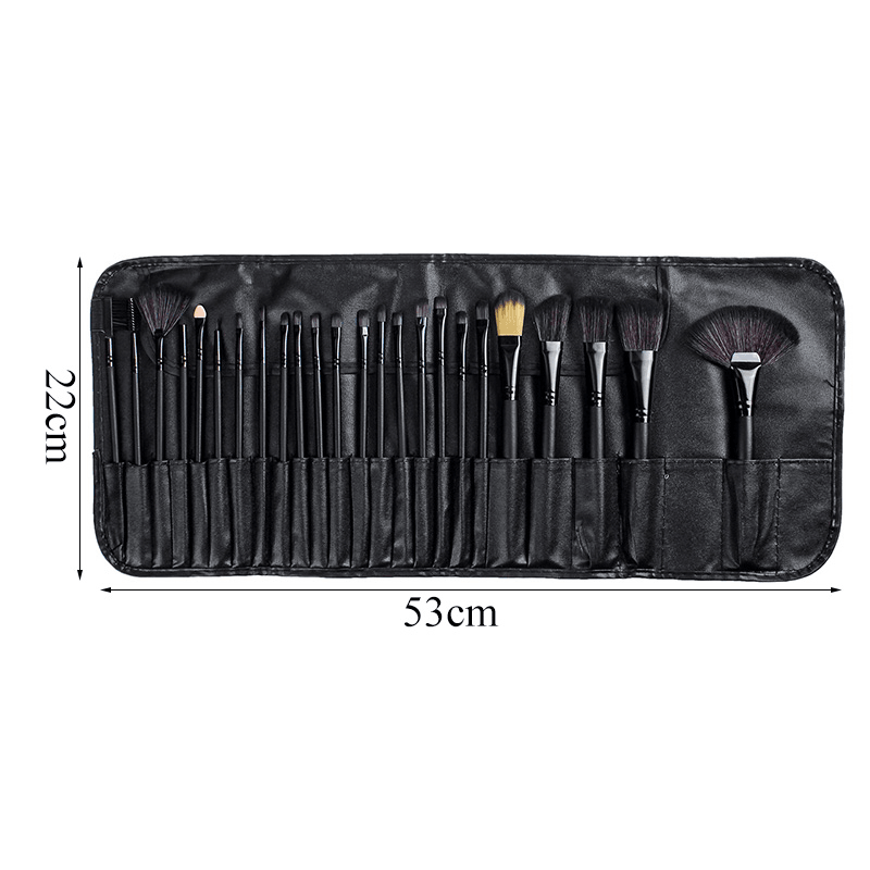 24 Pcs Makeup Brush Set Cosmetics Makeup Brush Kit with Leather Case Foundation Eyeliner Blending Concealer Mascara Eyeshadow Face Powder