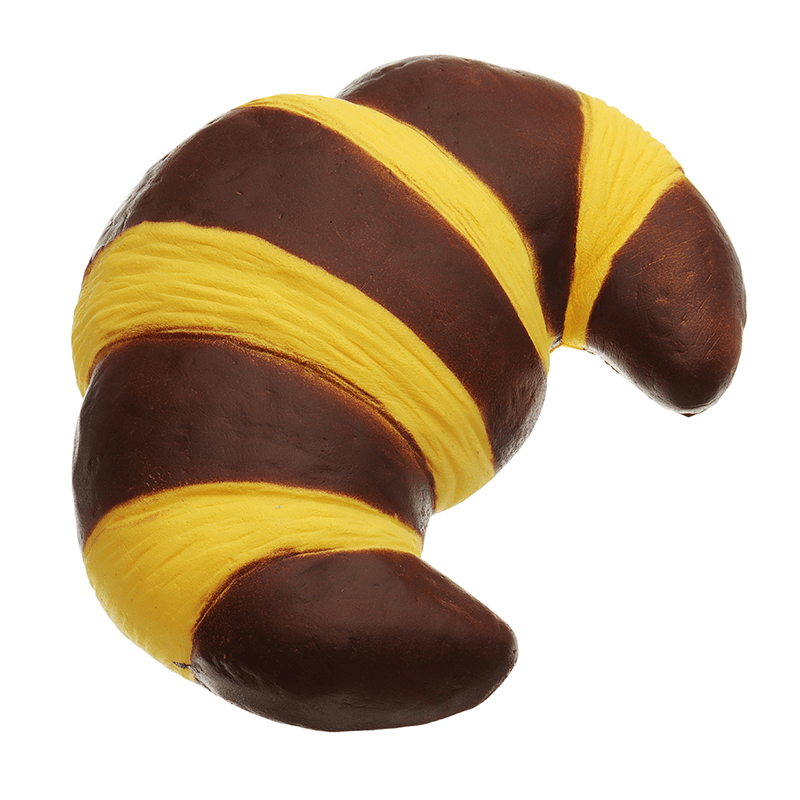 Squishyfun Jumbo-Croissant-Squishy-Brot, super langsam aufsteigend, 18 x 12 cm, Squeeze-Sammlung, Spielzeug, lustiges Geschenk