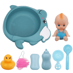 8 Pcs Baby Kids Bath Basin Doll Duck Shower Bathtub Floating Toys