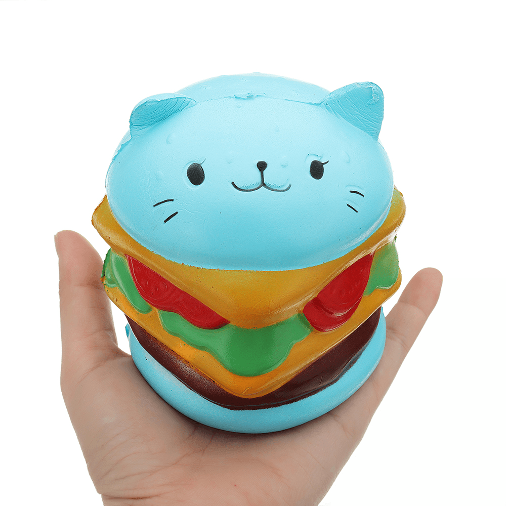 Burger Cat Squishy 10.5*9.5 CM Slow Rising Collection Gift Soft Fun Animal Toy