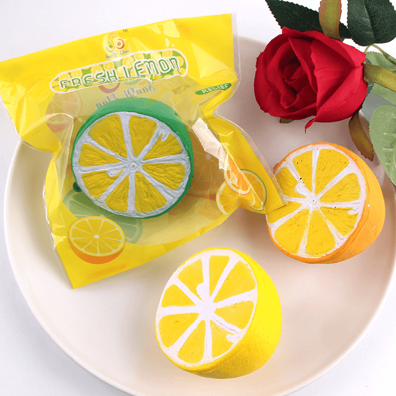 Sanqi Elan Squishy Jumbo Lemon 11Cm Slow Rising Original Packaging Fruit Collection Decor Gift Toy