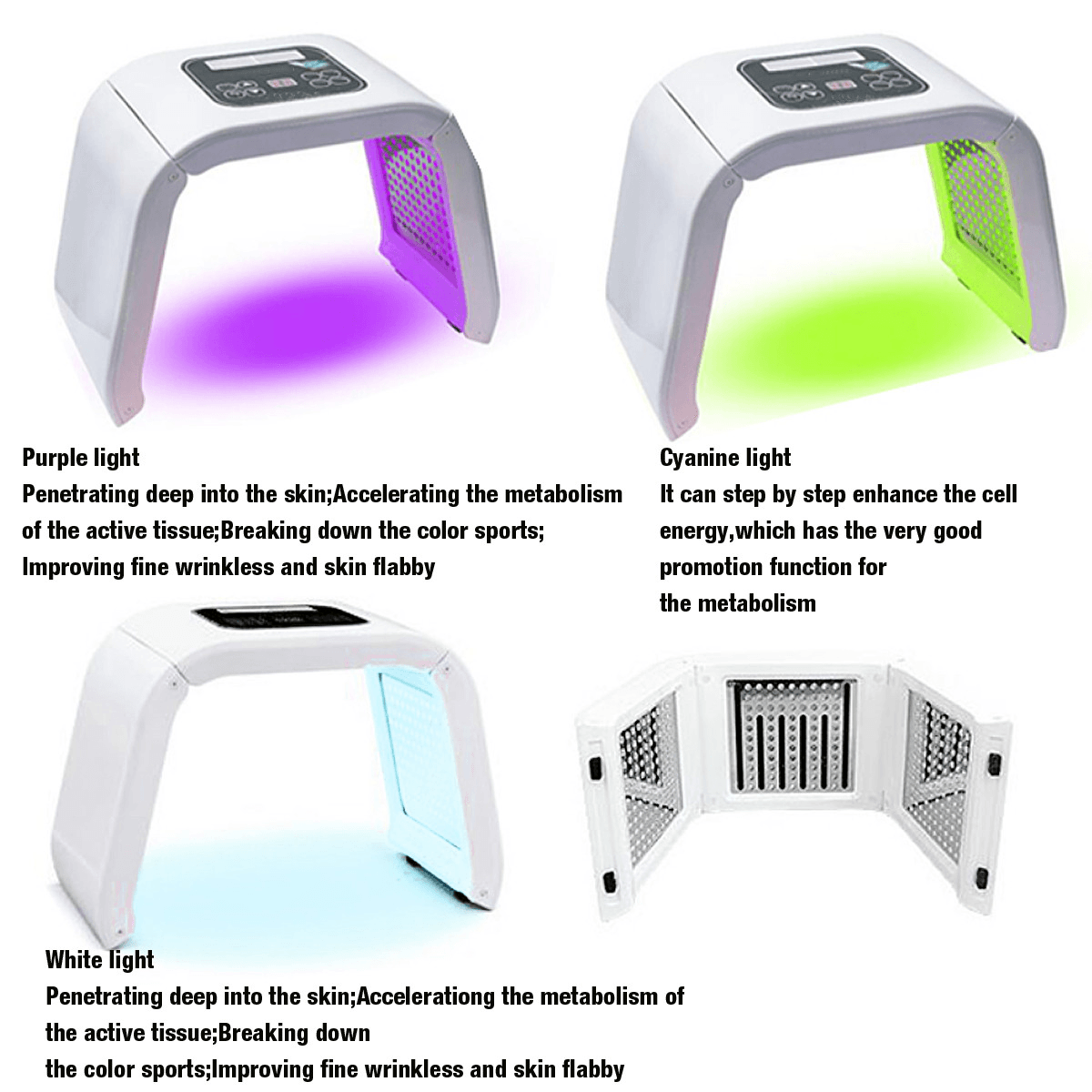 7 Color LED Light Therapy Skin Rejuvenation PDT Anti-Aging Facial Beauty Machine