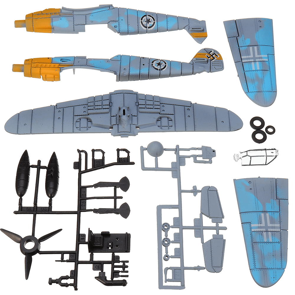 4D Model Plastic Aircraft Assemble Plane Toy 1/48 Supermarine Spitfire Fighter 18*22CM