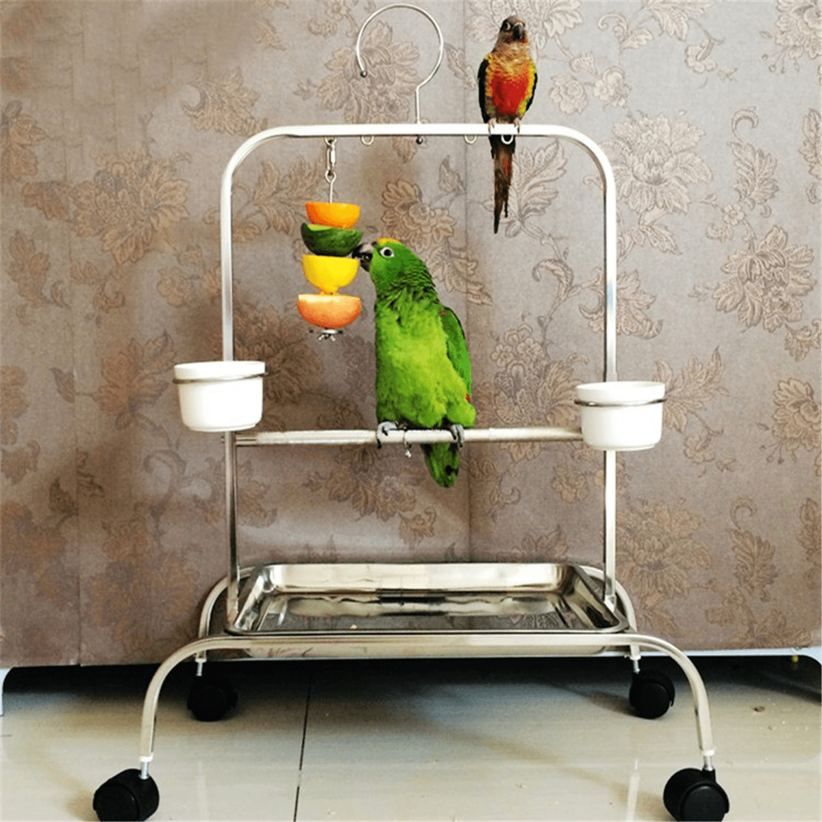 12/20Cm Stainless Steel Small Parrot Toys Kabob Food Stick Scooter Fruit