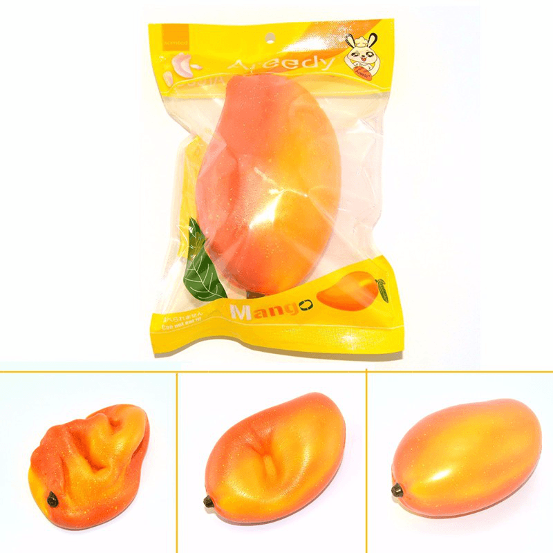 Areedy Squishy Mango, lizenziert, super langsam aufgehend, 16 cm, Originalverpackung