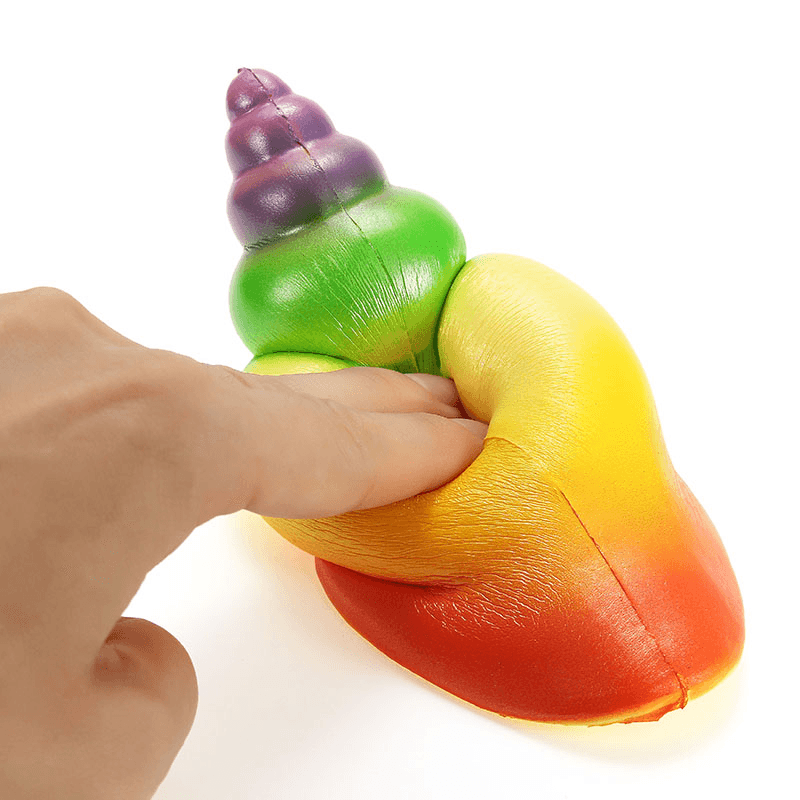 Squishy Rainbow Conch 14Cm Slow Rising with Packaging Collection Gift Decor Soft Squeeze Toy