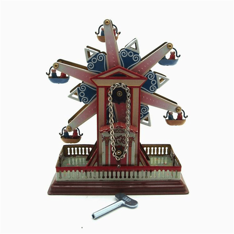 Sky Steel Classic Vintage Clockwork Wind up Children Kids Tin Toys with Key