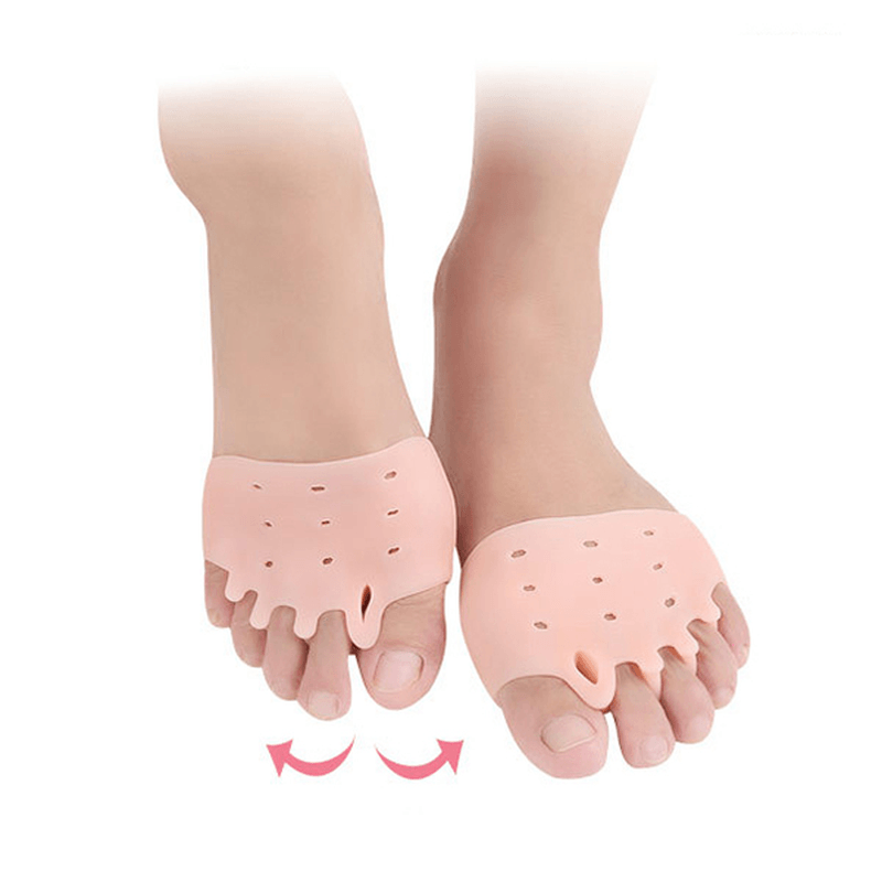 1 Pair Ultra Elastic Breathable Gel Toe Separator Bunion Corrector Pad Metatarsal Cushion for Hallux Valgus Hammer Toe