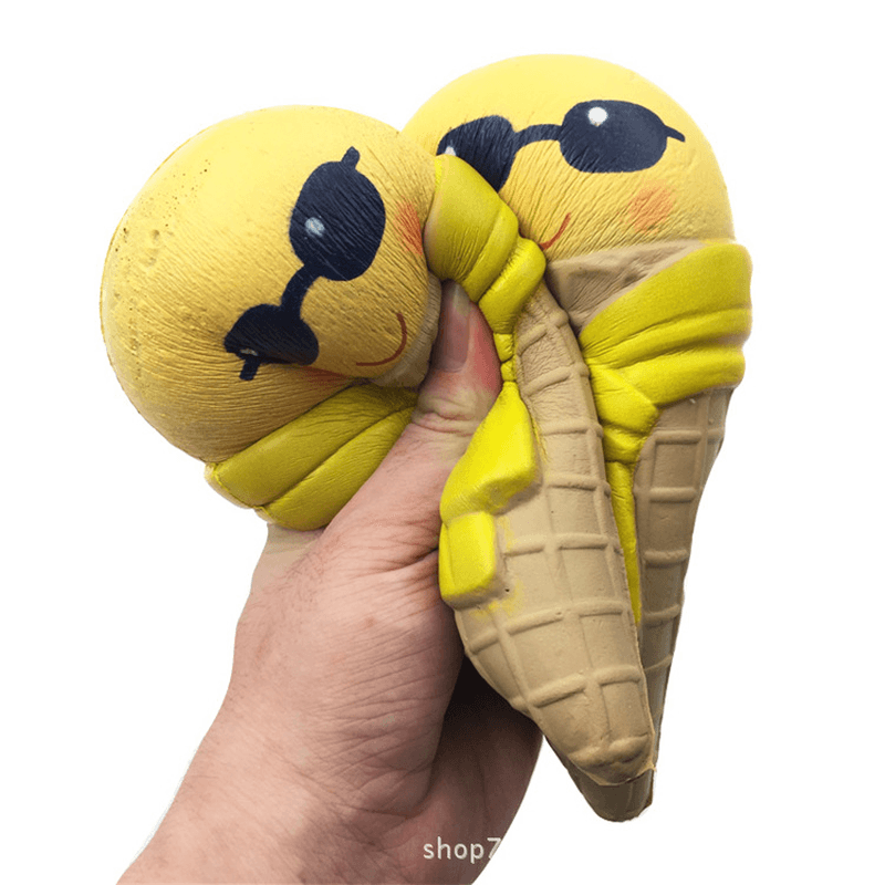 Squishyfun Ice Cream with Sunglasses Scarf Squishy 18Cm Slow Rising with Packaging Collection Gift