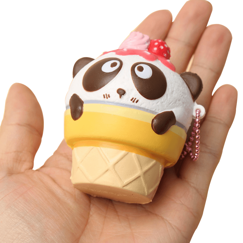 10PCS Wholesale Squishyfun Cute Panda Cream Super Slow Rising Squishy Original Packing Ball Chain Kid Toy