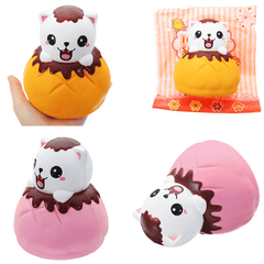 Leilei Squishy Jumbo Puff Cat Kitten Slow Rising Original Packaging Soft Collection Gift Decor Toy