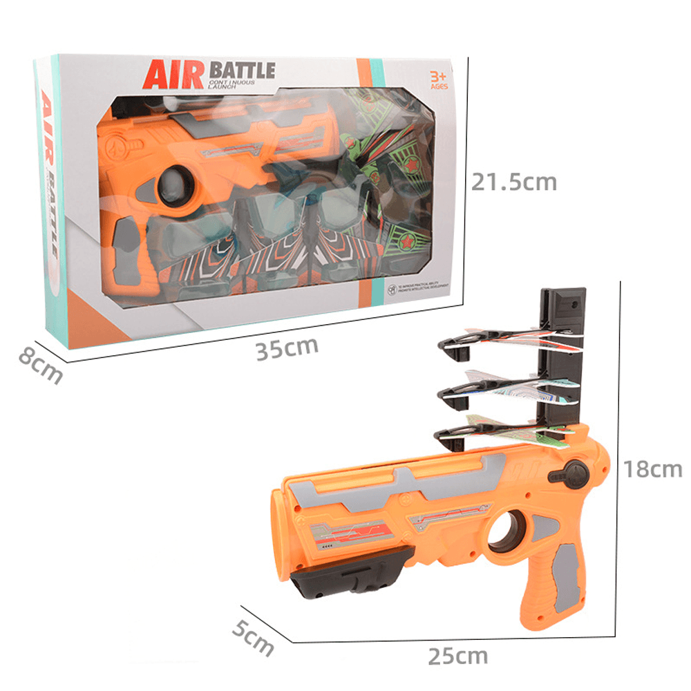 Schaumstoff-Auswurfmanöver, Flugzeugwerfer, Segelflugzeuge, Outdoor-Lernspiel, Eltern-Kind-Interaktionsspielzeug mit 4 kleinen Flugzeugen als Geschenk für Kinder