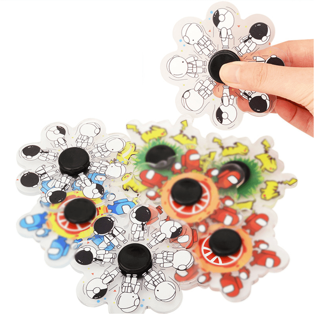 Multi-Color Cartoon Whirling Fingertip Gyro Relief Stress Fidget Hand Spinner Anime Dynamic Novelties Toy for Children Gift