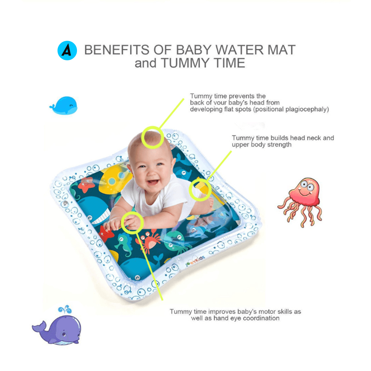 Inflatable Toys Water Play Mat Infants Baby Toddlers Perfect Fun Tummy Time Play