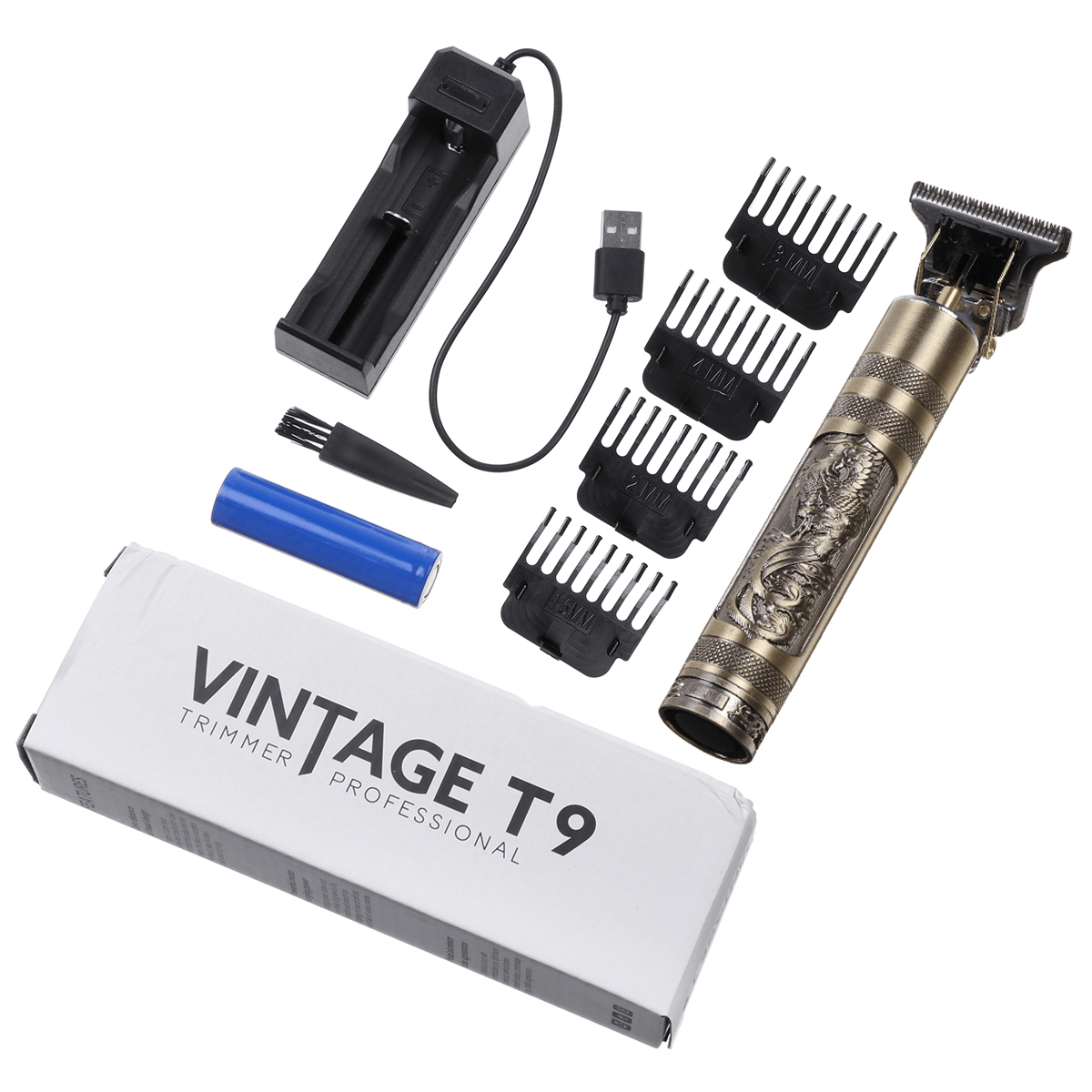 Recargable T9 Calvo Hair Clipper Electric Hair Trimmer Afeitadora inalámbrica