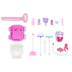 Kids Pretend Play Cleaning Trolley Set Toys Broom Mop Bucket Tools Duster Cleaner