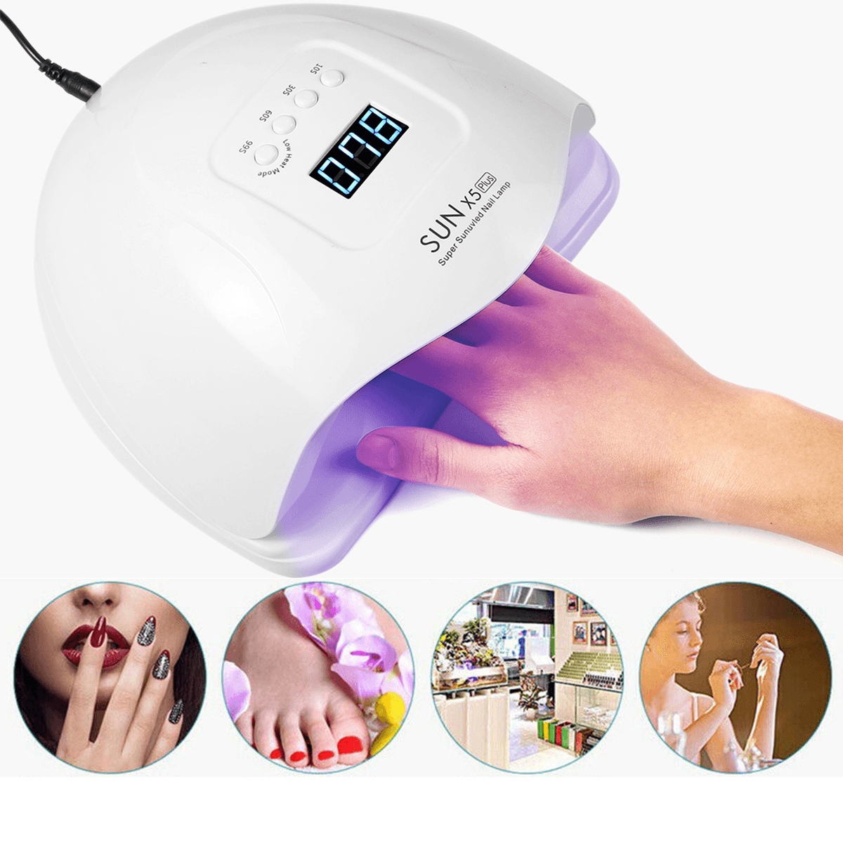 80W UV LED Nail Dryer Lamp Infrared Sensing Painless Mode Manicure UV Lamp