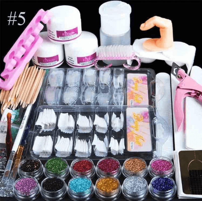 Full Set of Crystal Powder White Powder Transparent Set 12 Color Glitter Nail Art Set