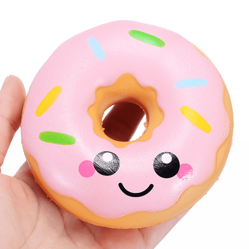 Sanqi Elan 10Cm Squishy Kawaii Smiling Face Donuts Charm Bread Kids Toys with Package