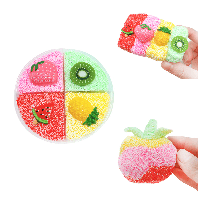 Four-Color Slime Unmixed Fruit Dessert Animal Snow Rice Cotton Mud Clay 120Ml