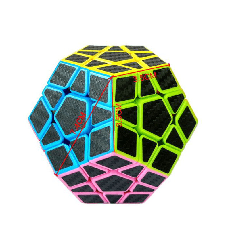 5Pcs per Box Carbon Fibre Magic Cube Pyraminx Dodecahedron Axis Cube 2X2 and 3X3 Cube Speed Puzzle