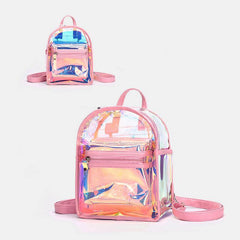 2-teilige transparente Gelee-Multi-Carry-Mini-Rucksack-Umhängetasche für Damen 