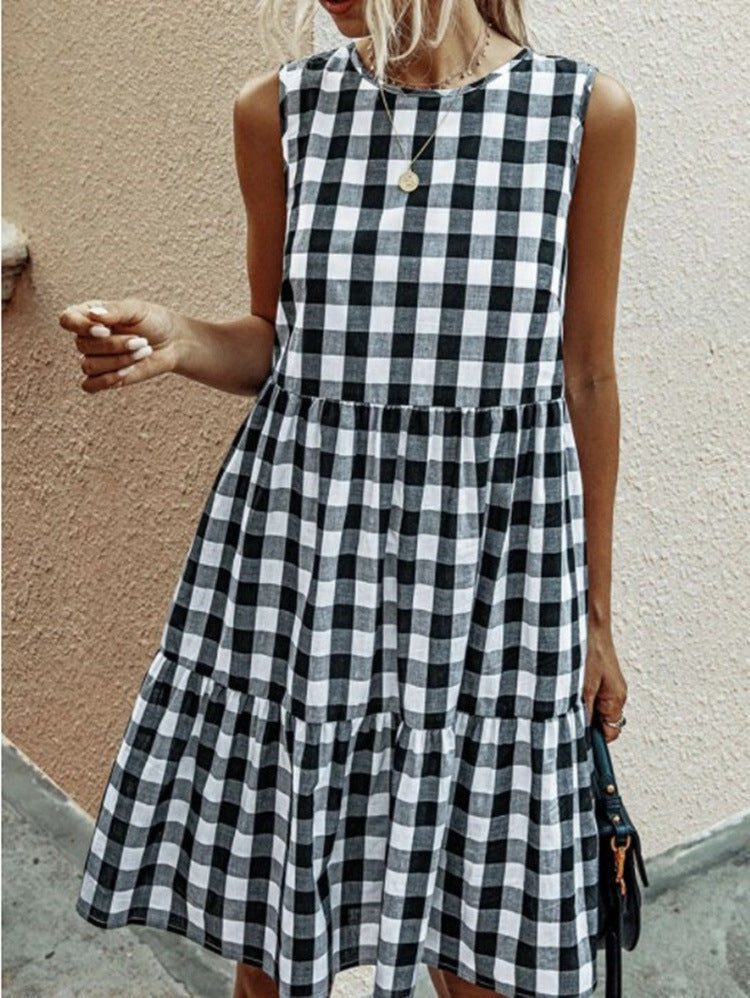 Plaid loose women's dress