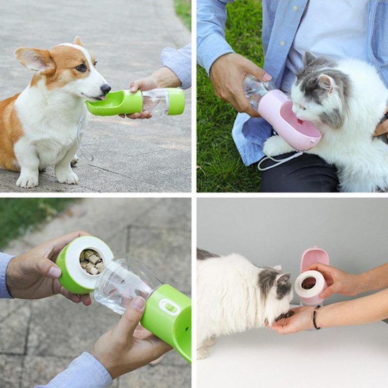 Taza Cachorro Perro Gato Mascota Botella de agua Beber Viaje Alimentador portátil sin BAP 