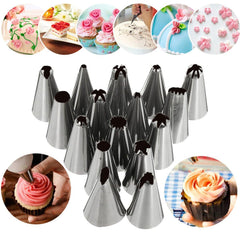 16-teiliges Set, russische Spritztüllen, mehrere Formen, für Zuckerguss, Kuchen, Dekoration, Top-Backzubehör 