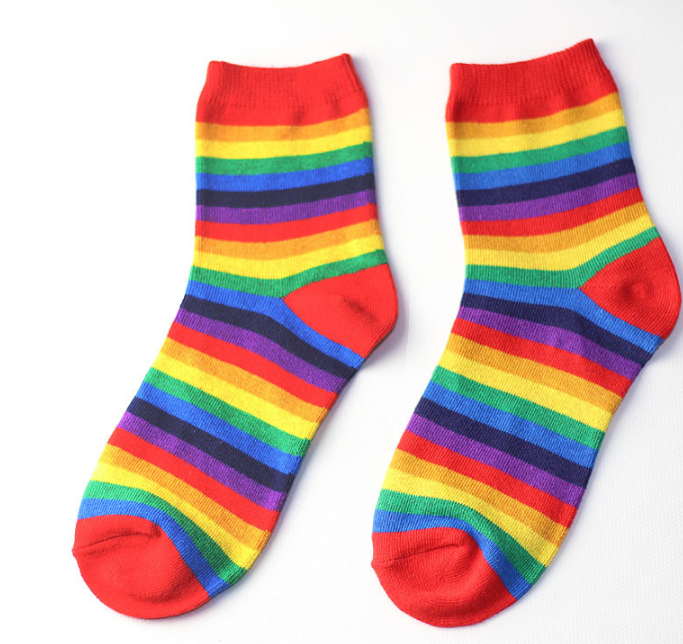 Women's Stripes Cute Rainbow Socks 2 pairs